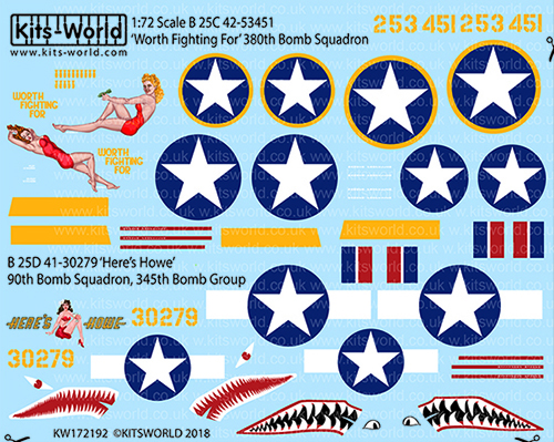 Kitsworld Kitsworld  - B-25C-D North American B-25 Mitchell~ KW172192 B-25C North American B-25 Mitchell â€˜Worth Fighting Forâ€™ -  â€˜Hereâ€™s Howeâ€™~ 